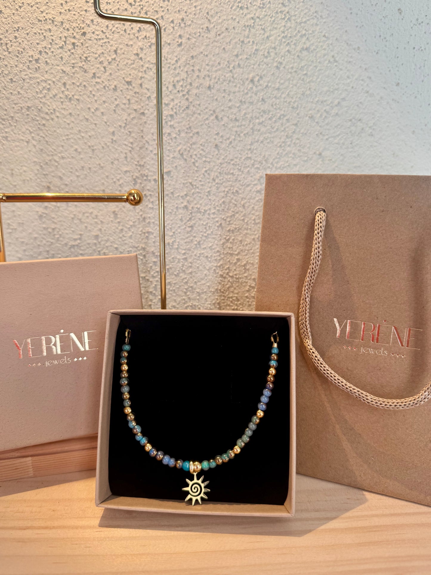Collana Onda con ciondolo sole