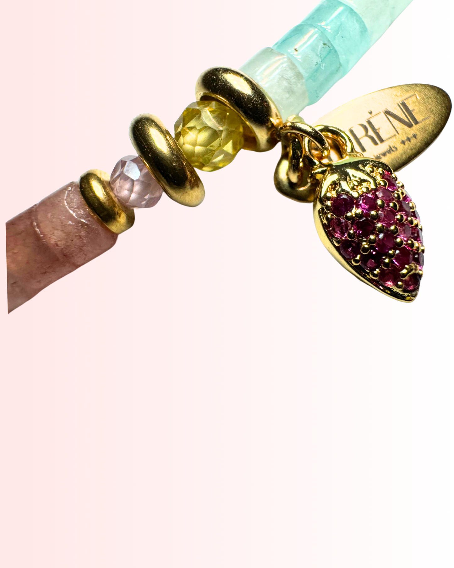 Collana girocollo Fragola rondelle colorate