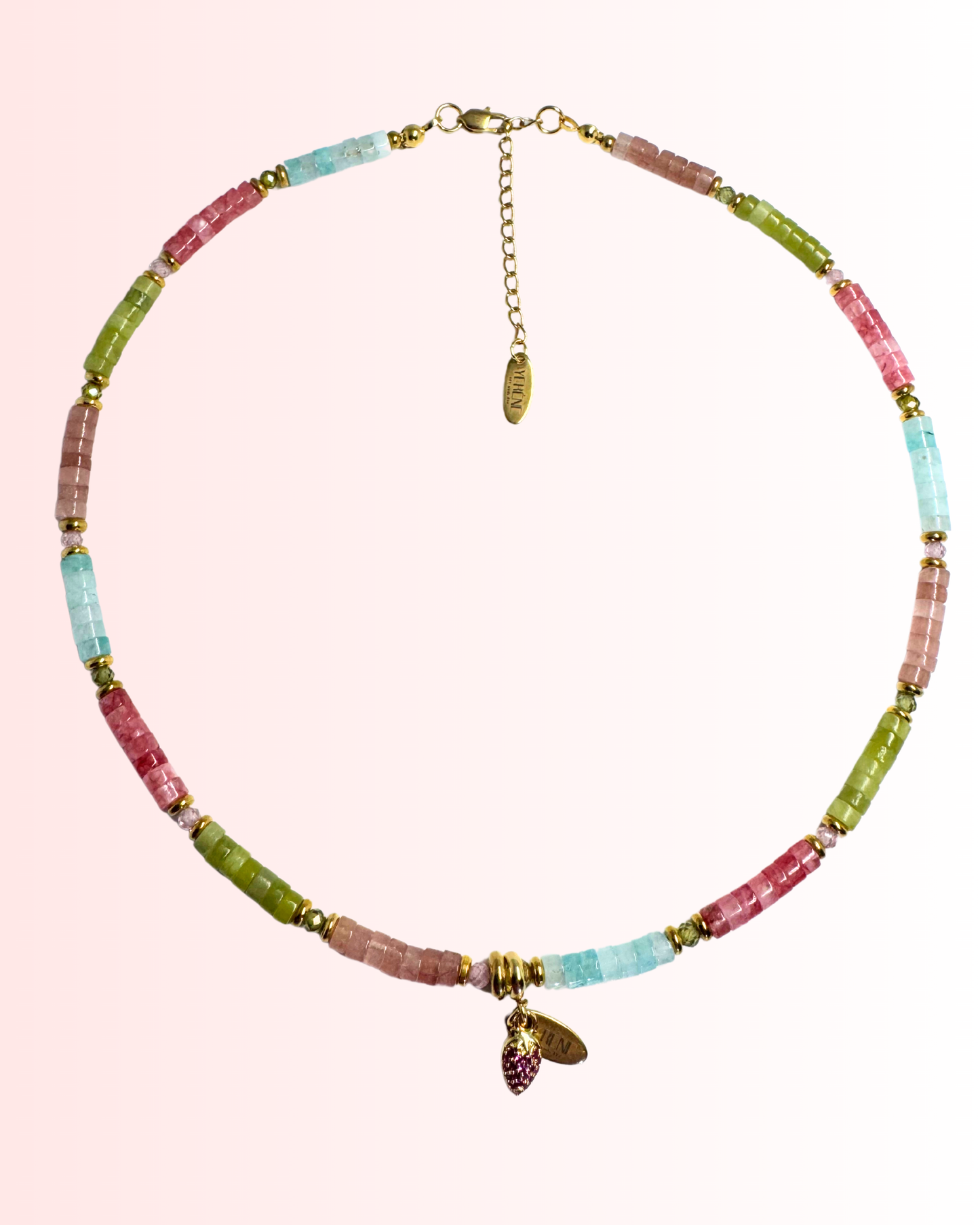 Collana girocollo Fragola rondelle colorate