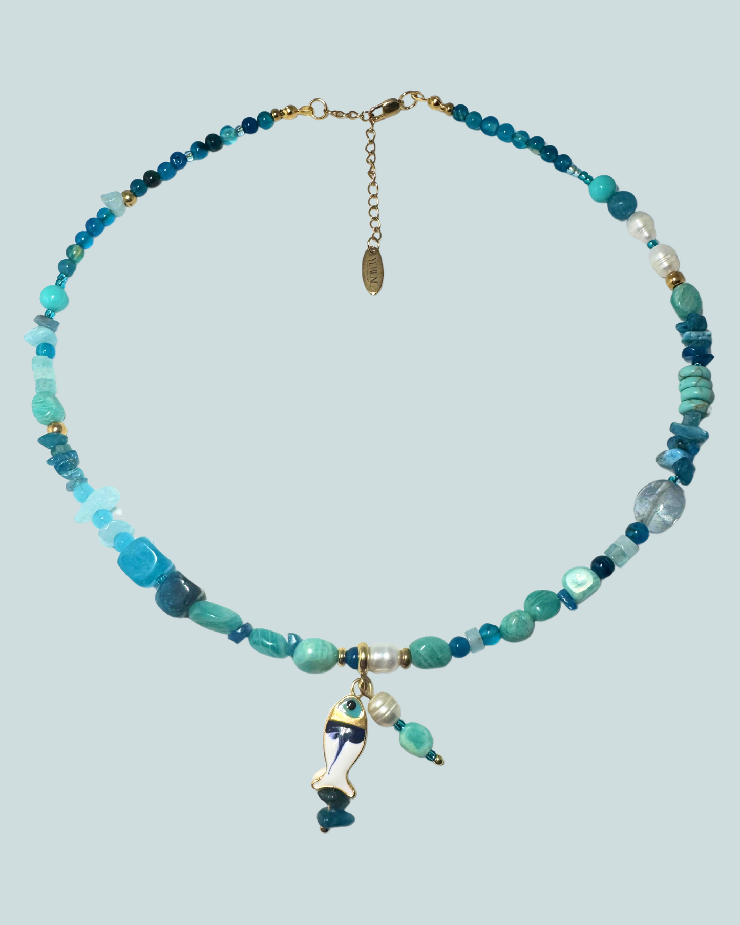 Collana Oceano in pietre naturali azzurre