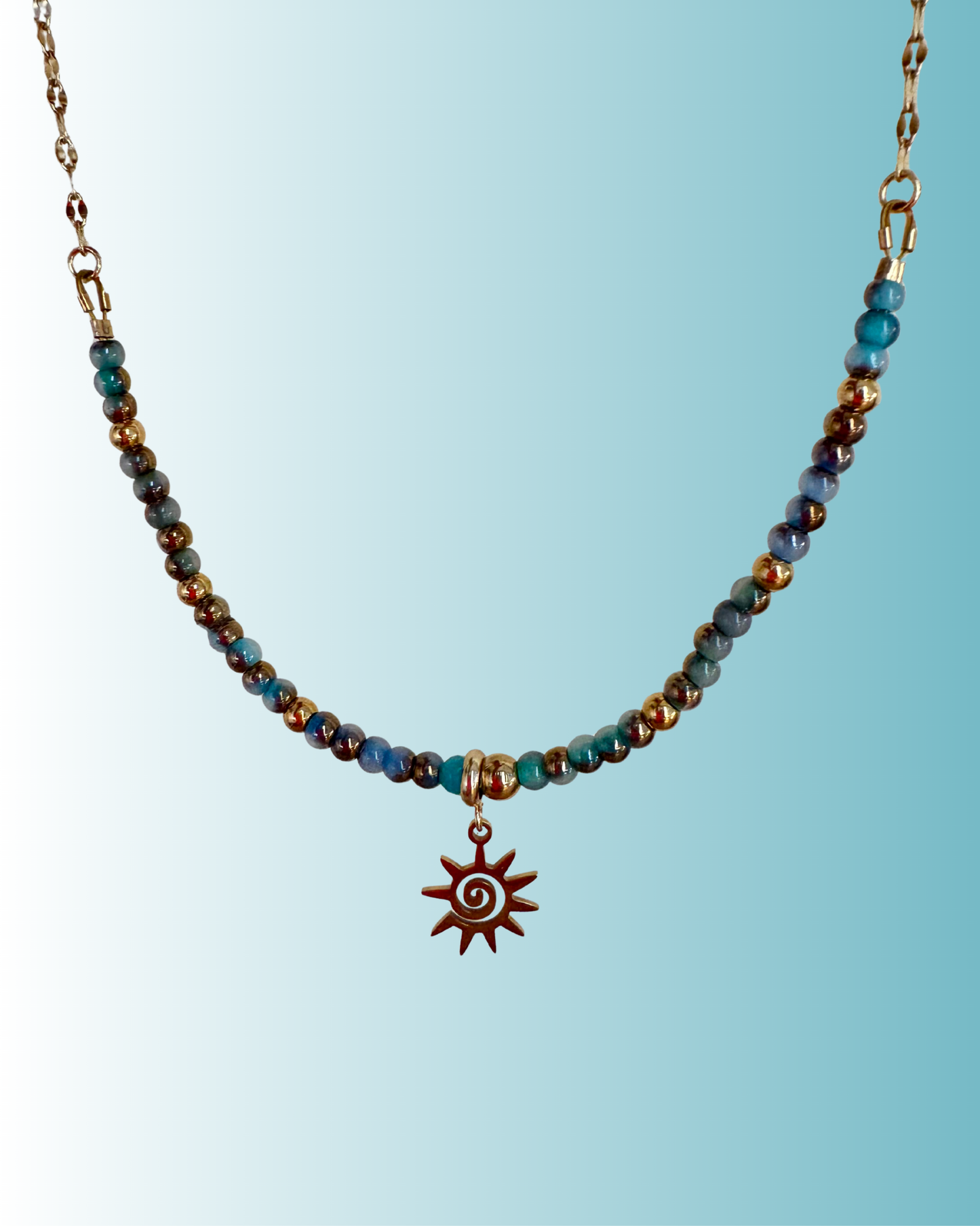 Collana Onda con ciondolo sole