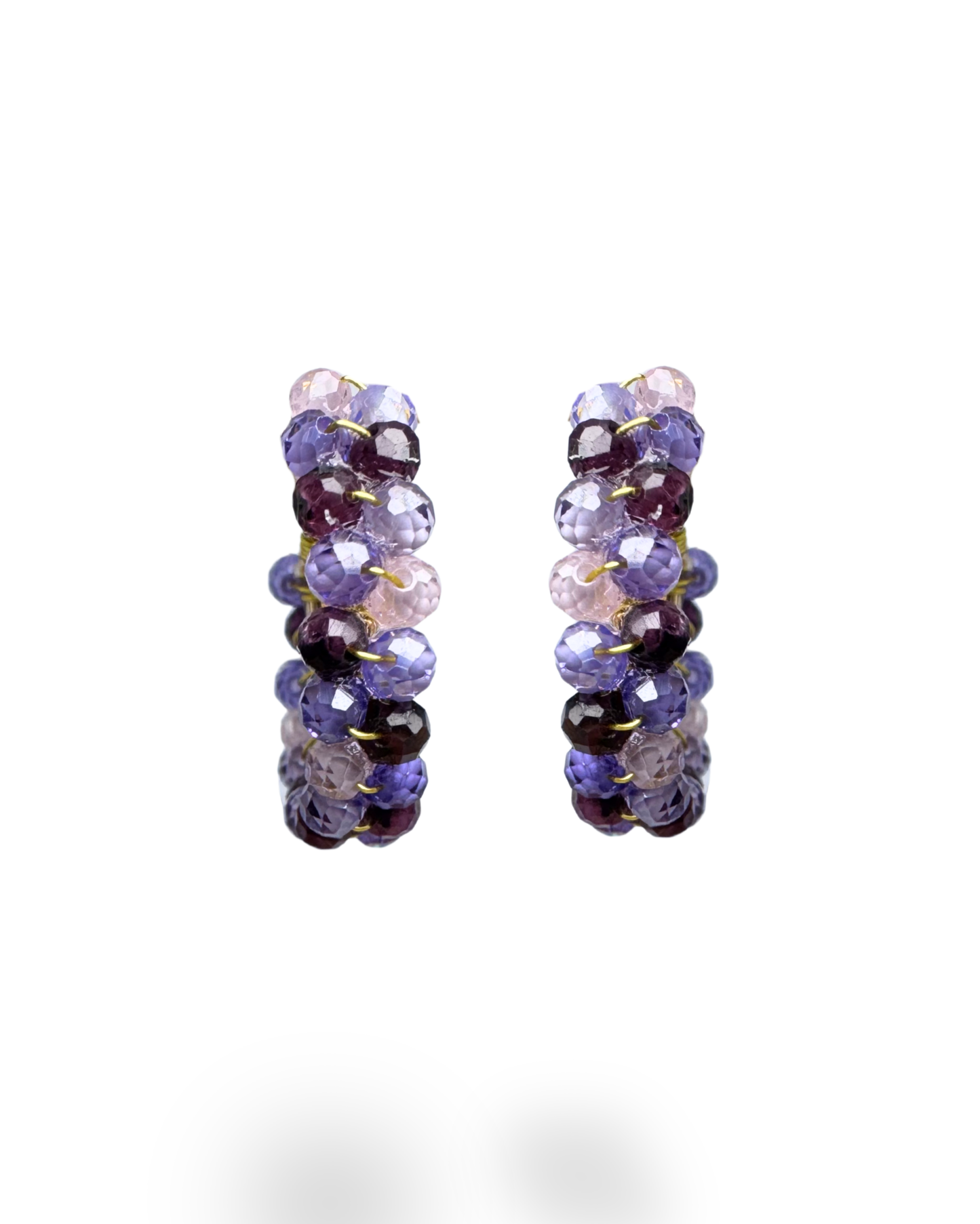 Orecchini cerchio con zirconi purple