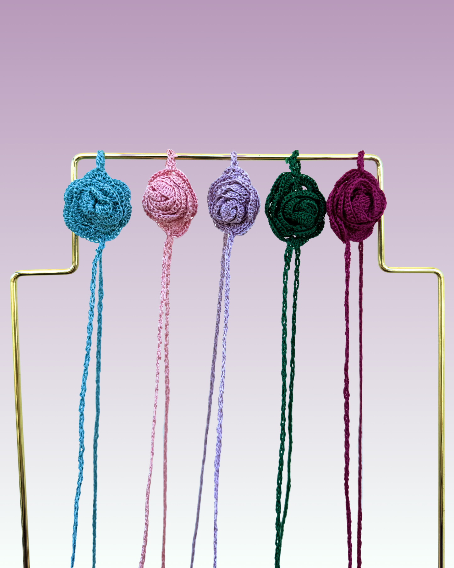 Choker Peonia in seta