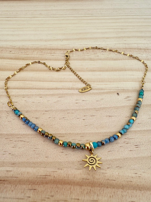 Collana Onda con ciondolo sole