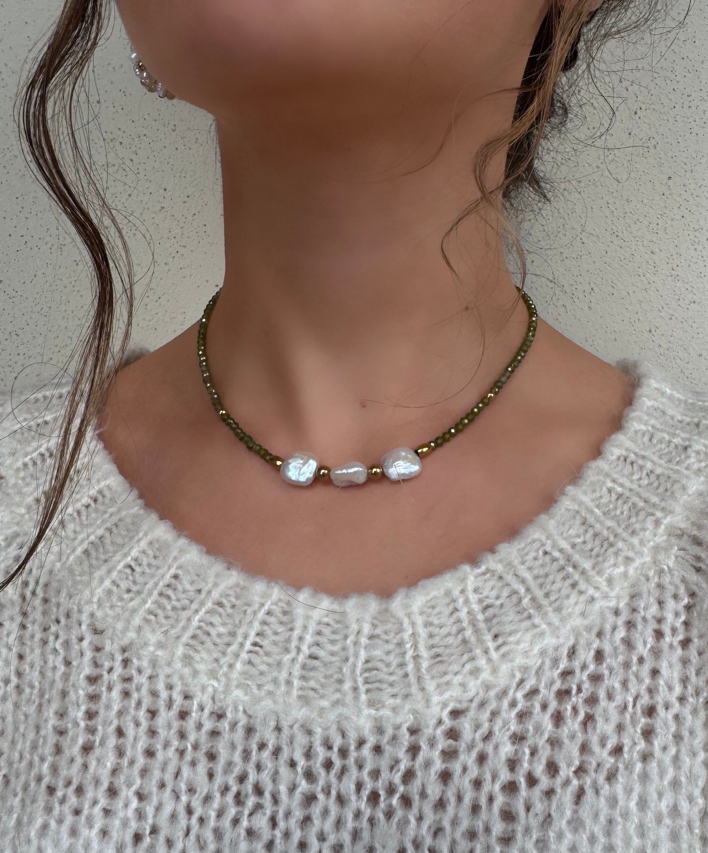 Collana girocollo Zahira verde caldo