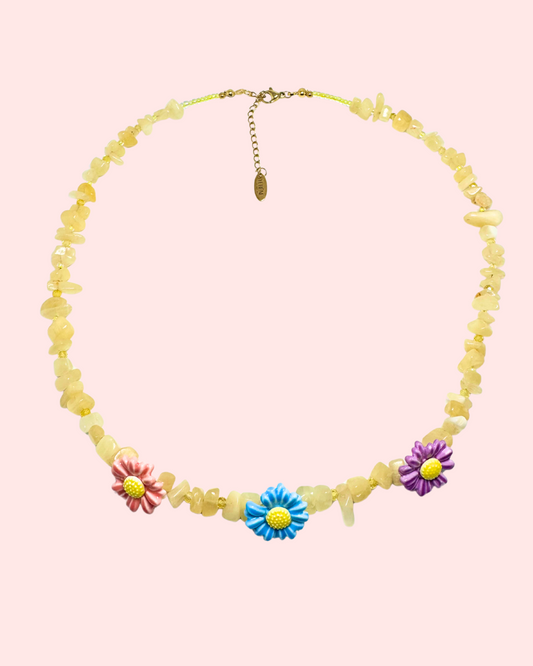 Collana girocollo Margherita giallo tenue