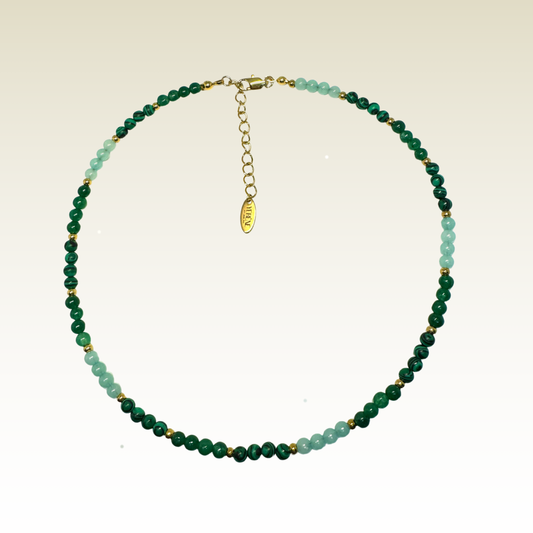 Collana Akila pietre verdi e Malachite